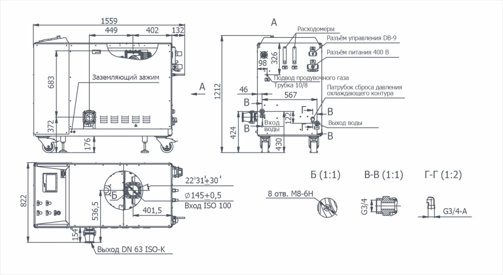 Габаритный чертёж НВВ-1200