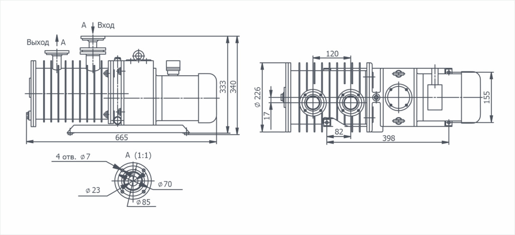 Габаритный чертёж 2НВР-5ДГ