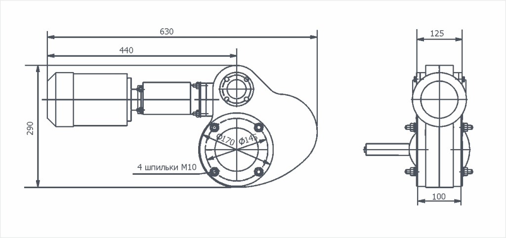 Габаритный чертёж 2ЗВЭ-100