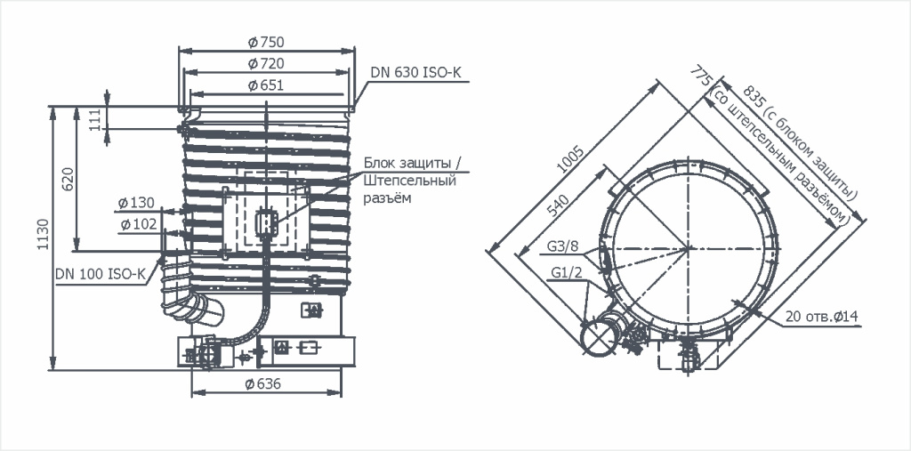Габаритный чертёж НД-630