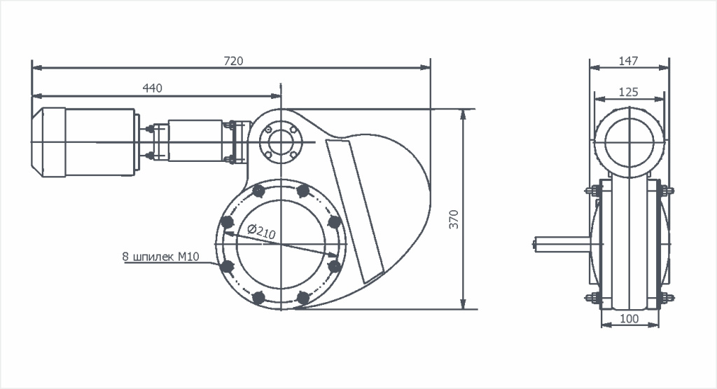Габаритный чертёж 2ЗВЭ-160