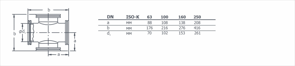 Габаритный чертеж на крест ISO-K