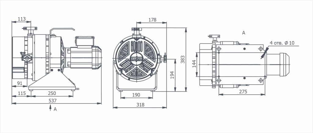 Габаритный чертёж НВСп-12