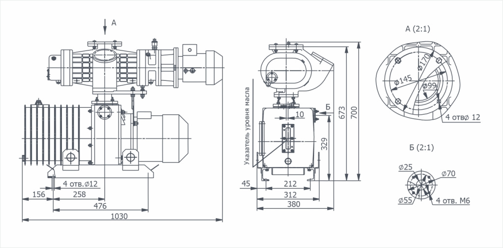 Габаритный чертёж АВД-150/25