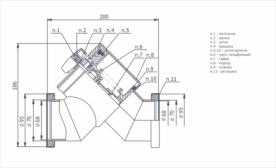 Габаритный чертёж КВРП-63