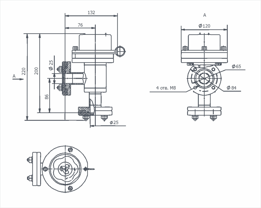 Габаритный чертёж 25 УРС-М