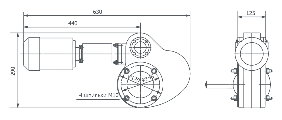Габаритный чертёж 2ЗВЭ-100
