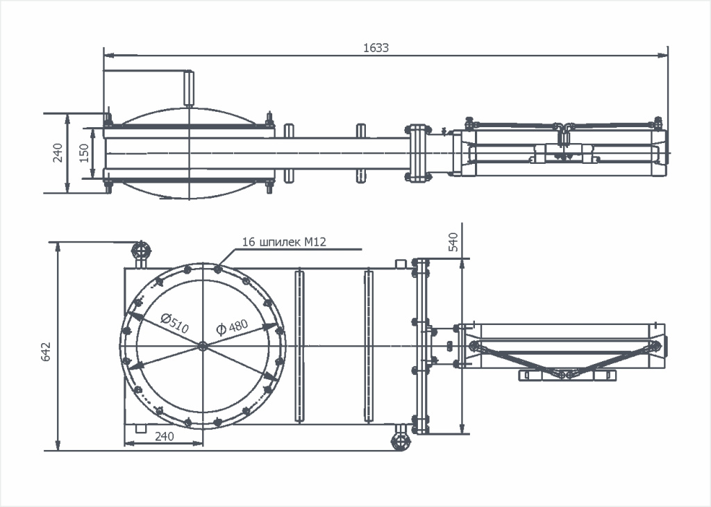 Габаритный чертёж ЗВПлП-400