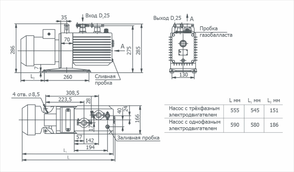 Габаритный чертёж 2НВР-5ДМ1
