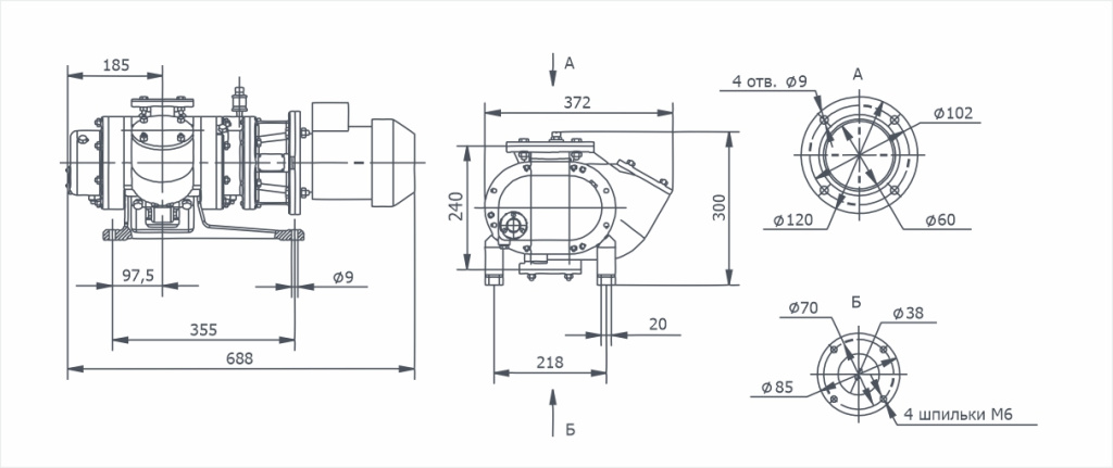 Габаритный чертёж НВД-200