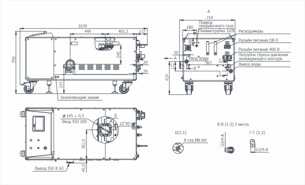 Габаритный чертёж НВВ-650М