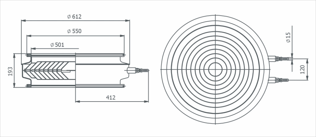 Габаритный чертёж ЛП-500