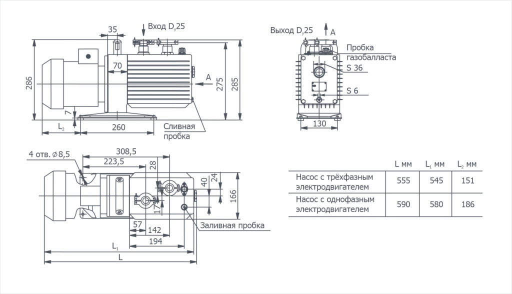 Габаритный чертёж 2НВР-5ДМ1