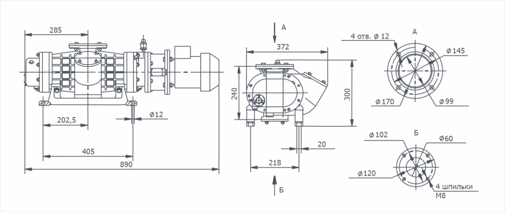 Габаритный чертёж НВД-600