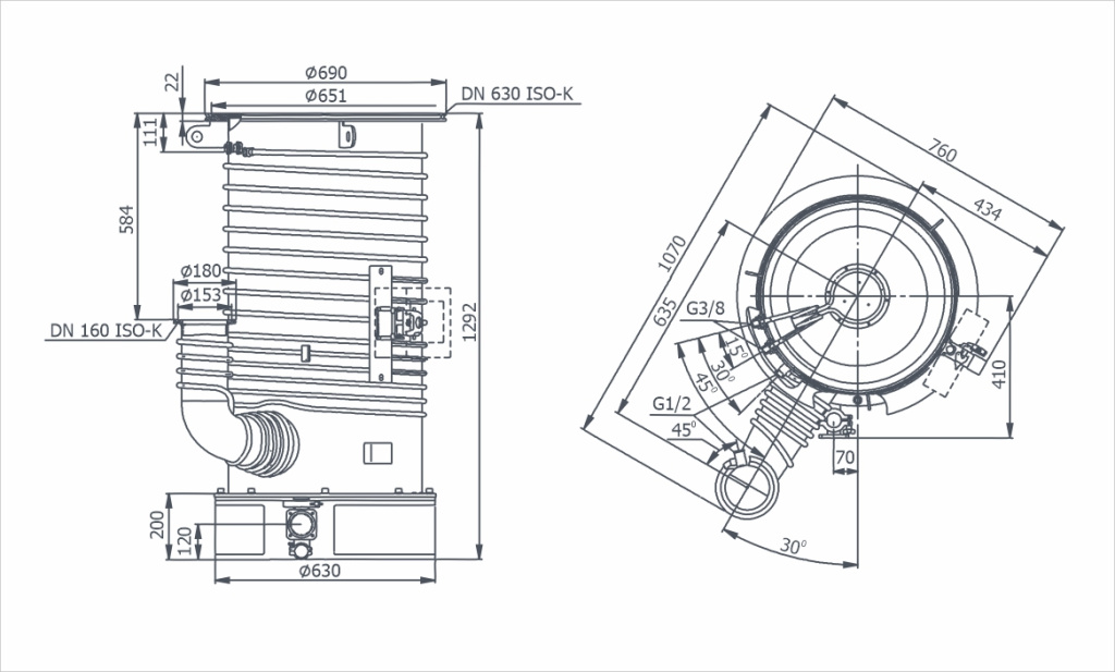Габаритный чертёж НД-630Э