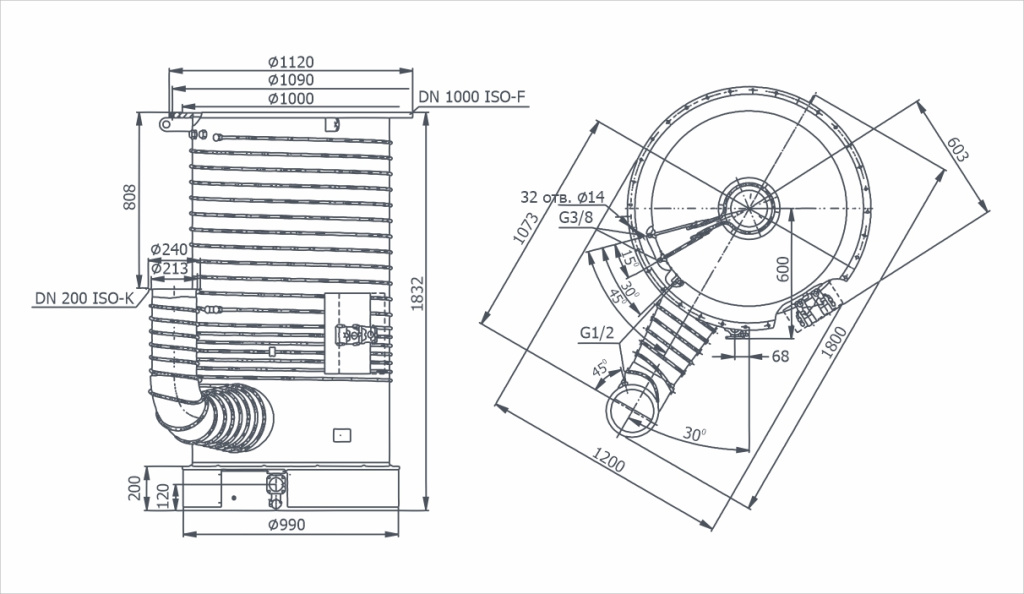 Габаритный чертёж НД-1000Э