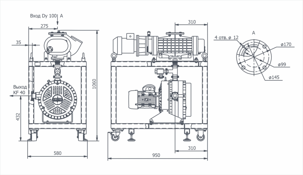 Габаритный чертёж АВД-150/16